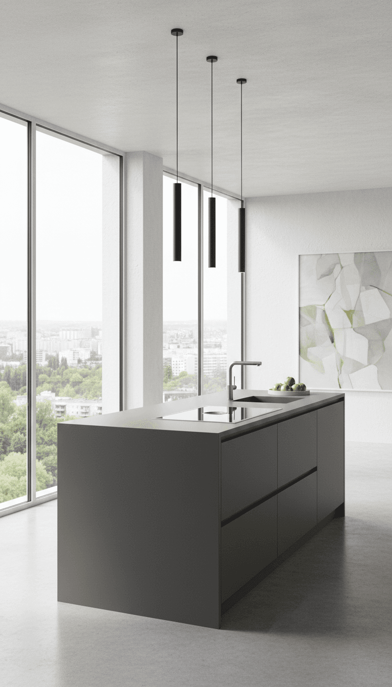Matte finish kitchen island, Sant Josep