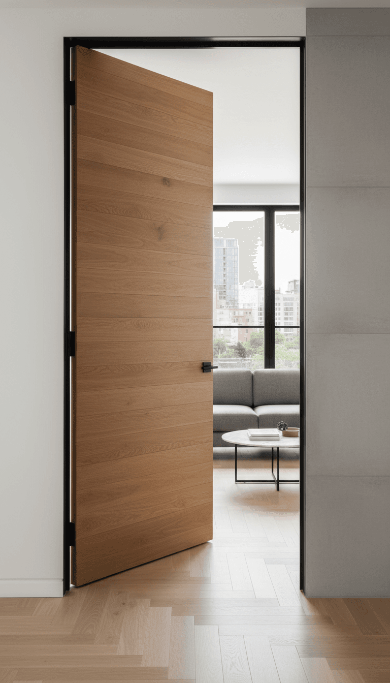 Wood look door wrap, Talamanca