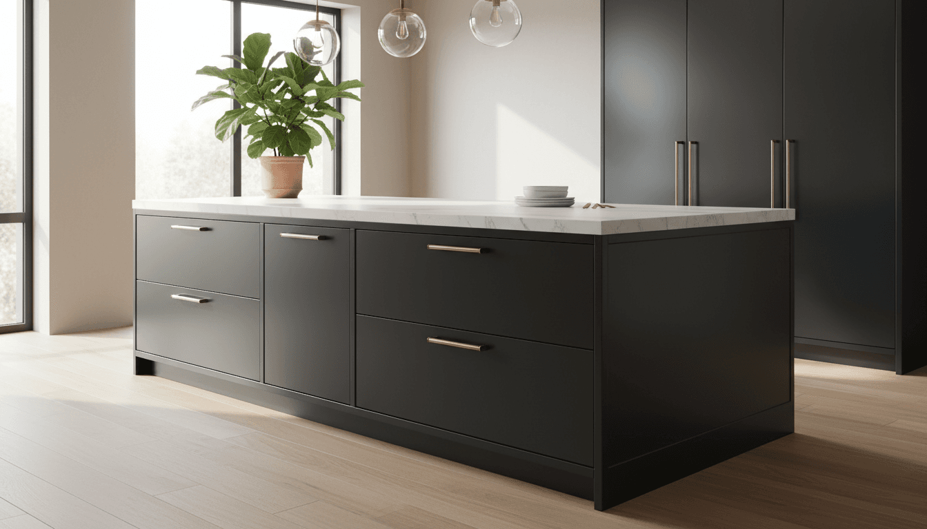 Kitchen fronts in brushed bronze finish