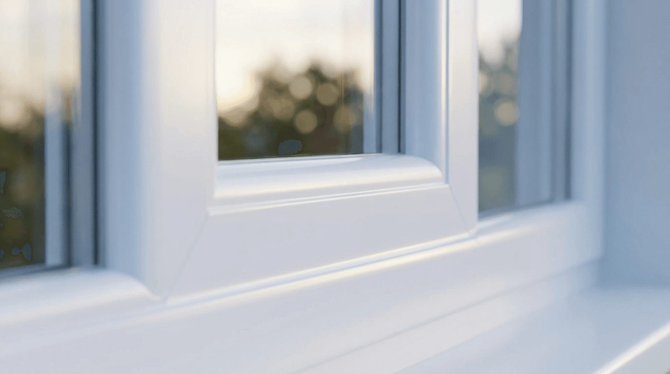 Window frames wrapped in matte black
